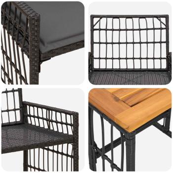 Gartenmöbel Set 3 Stk. Schwarz und Dunkelgrau