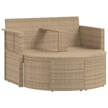 Garten-Sofa 8 stk. Poly-Rattan Beige und Hellgrau