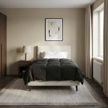 ARDEBO.de - Ganzjahresbettdecke 135 x 220 cm 4 Jahreszeiten Anthrazit