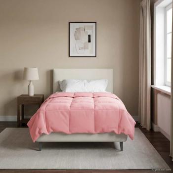 ARDEBO.de - Ganzjahresbettdecke Gepolstert Rosa 140 x 200 cm Mikrofaser