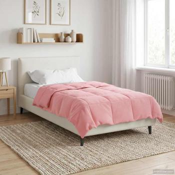 Ganzjahresbettdecke Gepolstert Rosa 140 x 200 cm Mikrofaser