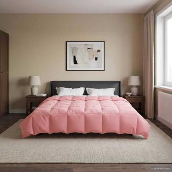 ARDEBO.de - Ganzjahresbettdecke 220 x 240 cm 4 Jahreszeiten Rosa