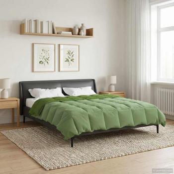 Ganzjahresbettdecke Gepolstert Grün 220 x 260 cm Mikrofaser