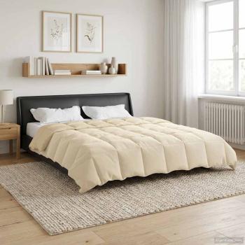 ARDEBO.de - Ganzjahresbettdecke 200 x 200 cm 4 Jahreszeiten Creme