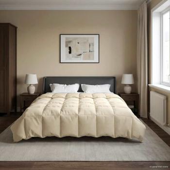 ARDEBO.de - Ganzjahresbettdecke 200 x 220 cm 4 Jahreszeiten Creme