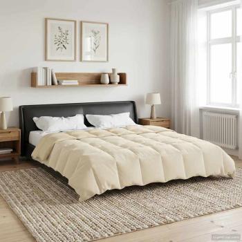 Ganzjahresbettdecke 200 x 220 cm 4 Jahreszeiten Creme