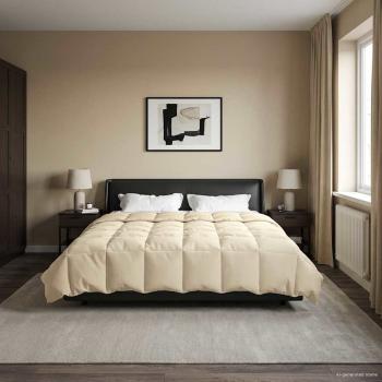 ARDEBO.de - Ganzjahresbettdecke 220 x 260 cm 4 Jahreszeiten Creme