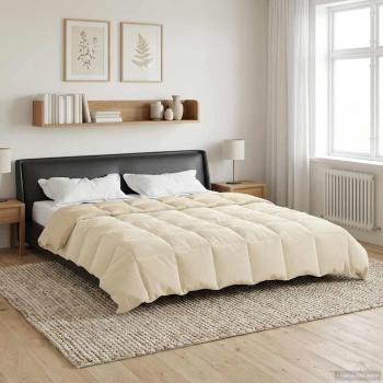Ganzjahresbettdecke 220 x 260 cm 4 Jahreszeiten Creme