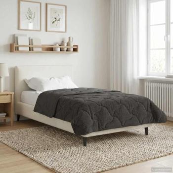 ARDEBO.de - Ganzjahresbettdecke Gepolstert Anthrazit 155 x 220 cm