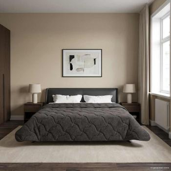 Ganzjahresbettdecke Gepolstert Anthrazit 240 x 260 cm