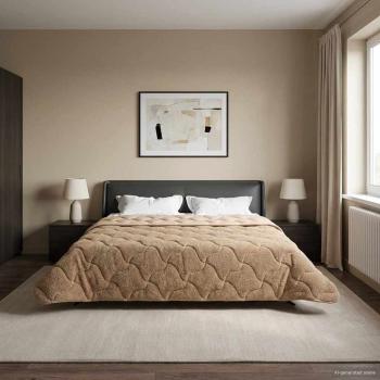 ARDEBO.de - Ganzjahresbettdecke 200 x 200 cm Keine Taupe Atmungsaktiv