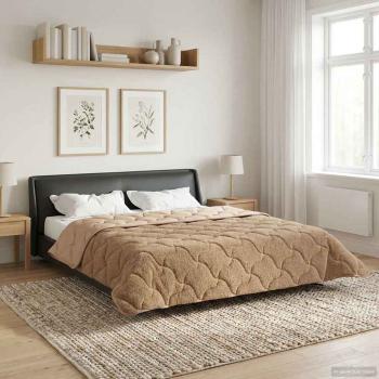 Ganzjahresbettdecke 200 x 200 cm Keine Taupe Atmungsaktiv