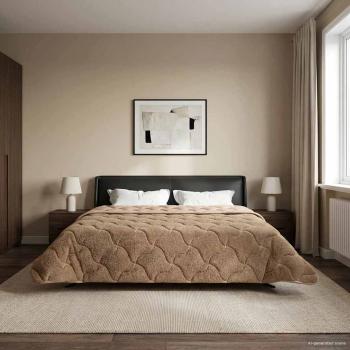 ARDEBO.de - Ganzjahresbettdecke 200 x 220 cm Keine Taupe Atmungsaktiv