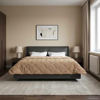 Ganzjahresbettdecke 220 x 240 cm Keine Taupe Atmungsaktiv