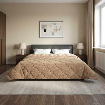 ARDEBO.de - Ganzjahresbettdecke 220 x 260 cm Keine Taupe Atmungsaktiv