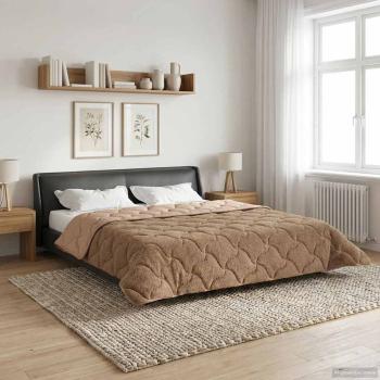 Ganzjahresbettdecke 220 x 260 cm Keine Taupe Atmungsaktiv