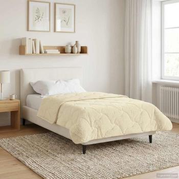ARDEBO.de - Ganzjahresbettdecke Gepolstert Creme 140 x 200 cm