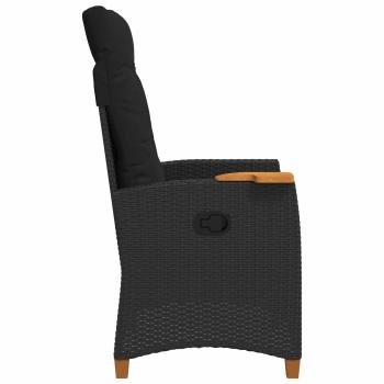 Liegestuhl mit Teeteller Schwarz Poly-Rattan