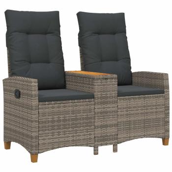 Liegebank mit Tisch 2 -Seater 126 x 65 x 112 cm Poly-Rattan
