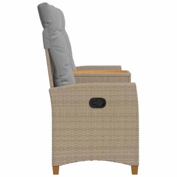 Liegebank mit Tisch 2 -Seater 126 x 65 x 112 cm Poly-Rattan