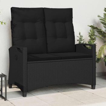 ARDEBO.de - Gartenbank Schwarz 105 x 60 x 112 cm Stahl und Polyester