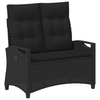 Gartenbank Schwarz 105 x 60 x 112 cm Stahl und Polyester