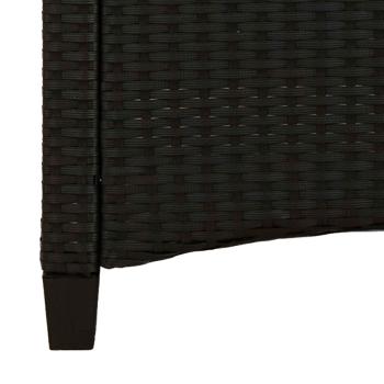 Gartenbank mit Kissen Schwarz und Creme 105 x 60 x 112 cm