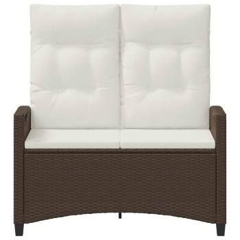 Gartenbank mit Kissen Braun und Creme 105 x 60 x 112 cm