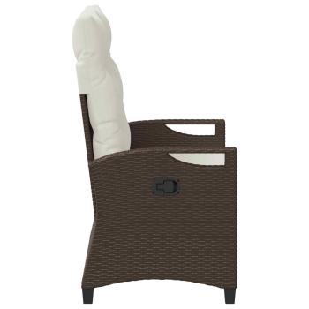 Gartenbank mit Kissen Braun und Creme 105 x 60 x 112 cm