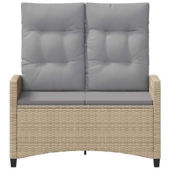 Gartenbank mit Kissen Beige und Hellgrau 105 x 60 x 112 cm