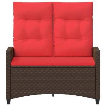 Gartenbank Braun und Rot 105 x 60 x 112 cm Stahl und Polyester
