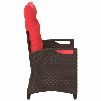 Gartenbank Braun und Rot 105 x 60 x 112 cm Stahl und Polyester