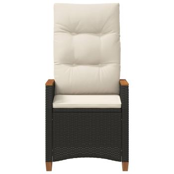 Verstellbarer Gartenstuhl Schwarz und Creme 64 x 57,5 x 112 cm