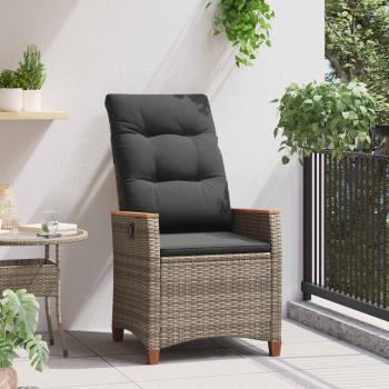 Verstellbarer Gartenstuhl Grau und Dunkelgrau Poly-Rattan