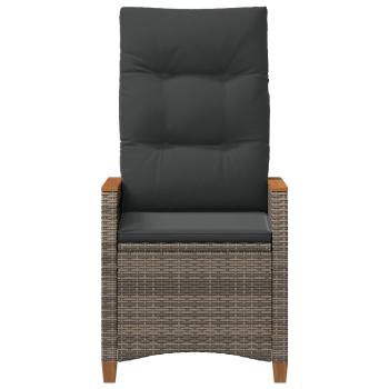 Verstellbarer Gartenstuhl Grau und Dunkelgrau Poly-Rattan