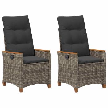 Verstellbarer Gartenstuhl Grau und Dunkelgrau Poly-Rattan