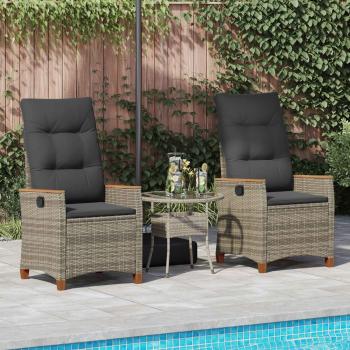 Verstellbarer Gartenstuhl Grau und Dunkelgrau Poly-Rattan
