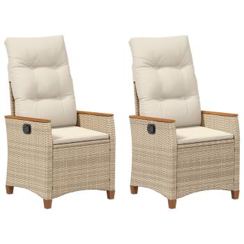 Verstellbarer Gartenstuhl Beige und Creme 64 x 57,5 x 112 cm