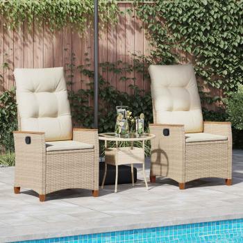 Verstellbarer Gartenstuhl Beige und Creme 64 x 57,5 x 112 cm