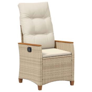 Verstellbarer Gartenstuhl Beige und Creme 64 x 57,5 x 112 cm