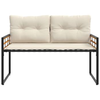 Holz-Lagenbank 114 x 55 x 77 cm Creme Rechteckig