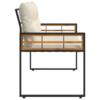 Holz-Lagenbank 114 x 55 x 77 cm Creme Rechteckig