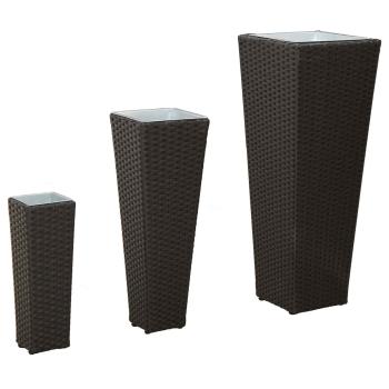 Set für Outdoor 3 stk. Schwarz 30 x 30 x 80 cm Metall
