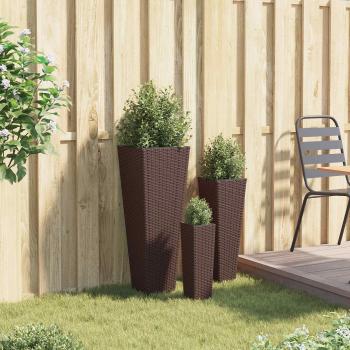 ARDEBO.de - Set für Outdoor 3 stk. Braun 30 x 30 x 80 cm Metall