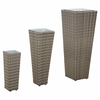 Set für Outdoor 3 stk. Grau 30 x 30 x 80 cm Metall