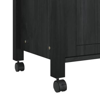 Küchentrolley MONZA Schwarz 84 x 40 x 88,5 cm Massivholz Kiefer
