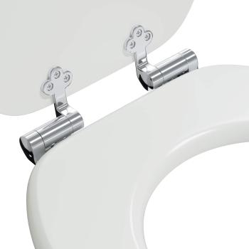 Soft-Close Toilettensitz Weiß 44 x 38 cm MDF-Platte