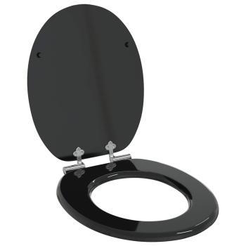 ARDEBO.de - Soft-Close Toilettensitz Schwarz 44 x 38 cm MDF-Platte
