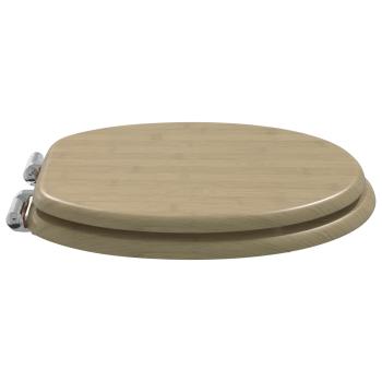 Soft-Close Toilettensitz Heller Bambusfarbton 44 x 38 cm