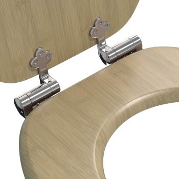 Soft-Close Toilettensitz Heller Bambusfarbton 44 x 38 cm